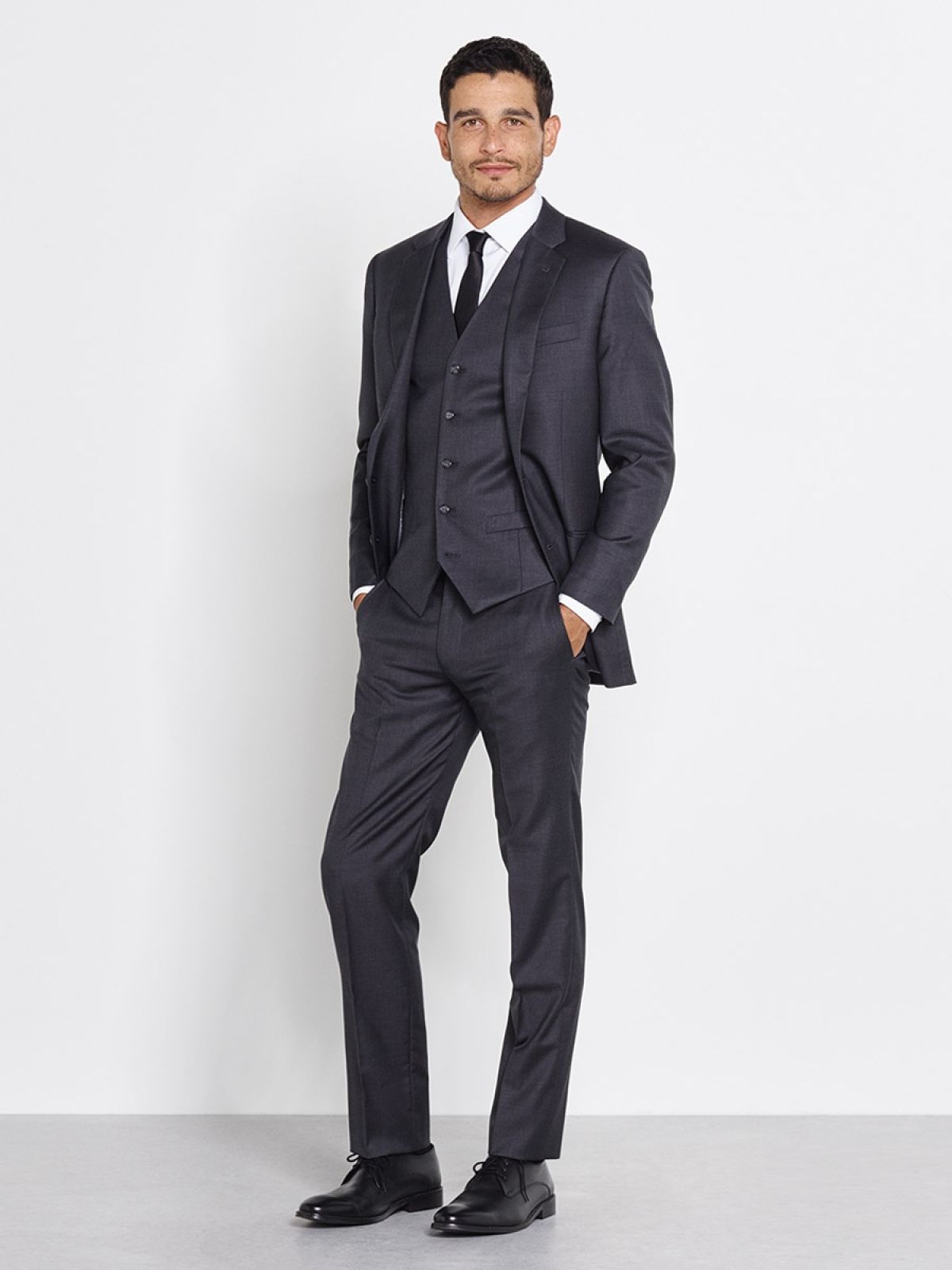 3 Pieces Dark Silver Suit 